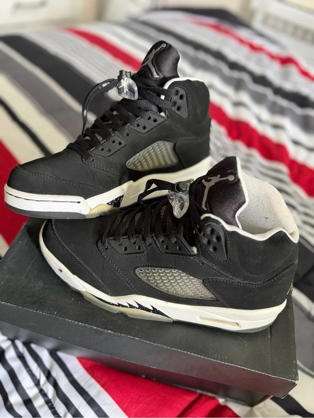 Jordan Men’s Black and White Retro Athletic Sneakers